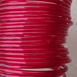 Vibrant Red Coil Hair Ties